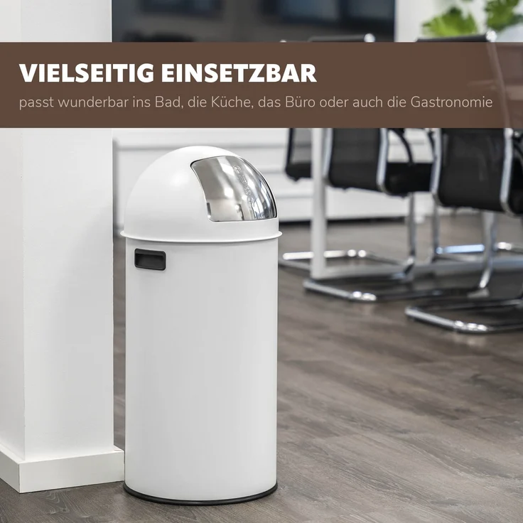 eluno Mülleimer Pushmülleimer 25 Liter aus Stahlblech, abnehmbarer Deckel – Bild 6