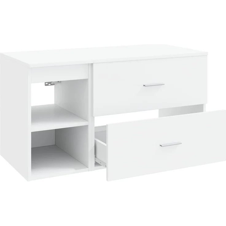 vidaXL Badezimmermöbel-Set zur Wandmontage 2 stk. Weiß 3403936 – Bild 4