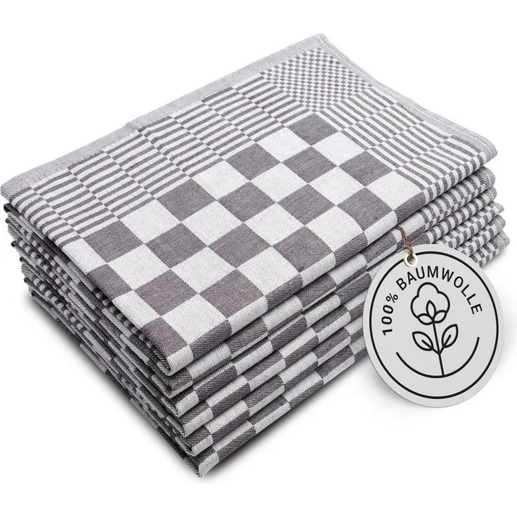 ZOLLNER Geschirrtuch, (Spar-Set, 6-tlg), 65 x 65 cm, 100% Baumwolle, vom Hotelwäschespezialisten