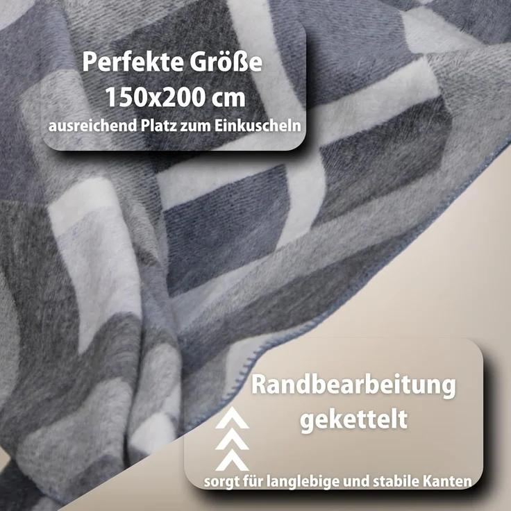 Plaid Kuscheldecke flauschig Tagesdecke 150x200 cm, SEI Design, Deko Wohnzimmer Überwurf für Couch – Bild 3