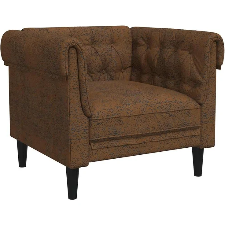 vidaXL Chesterfield-Sessel Braun Stoff 372546 – Bild 2