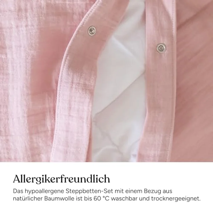 Ehrenkind Steppbett + Kopfkissen Kinder-Steppbetten-Set in verschiedenen Ausführungen, Decke + Kissen, Bezug: Kinder-Set – Bild 6