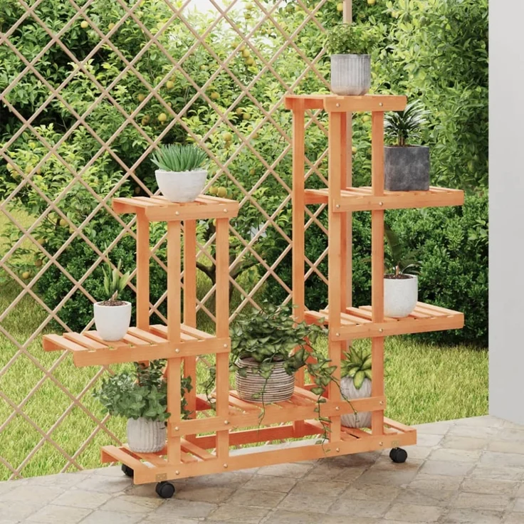 vidaXL Blumenständer mit Rollen 95x25x101 cm Massivholz Tanne 362864 – Bild 1