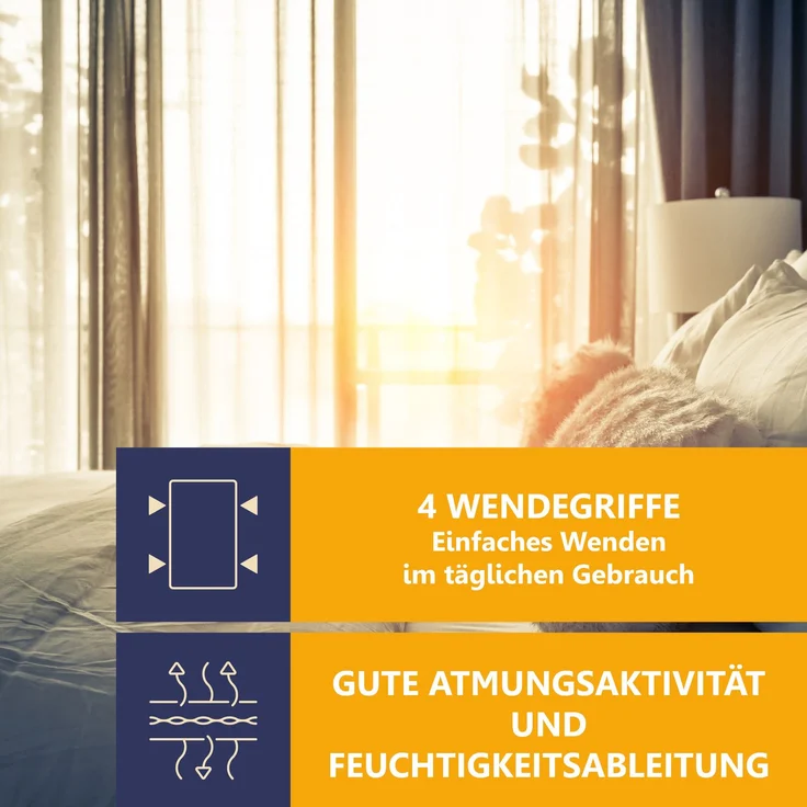 Taschenfederkernmatratze Diamant Plus Top-Handling und Hygiene durch integrierten Topper, Beco, 26 cm hoch, waschbar bis 60°, 90x200 cm, H2 – Bild 10