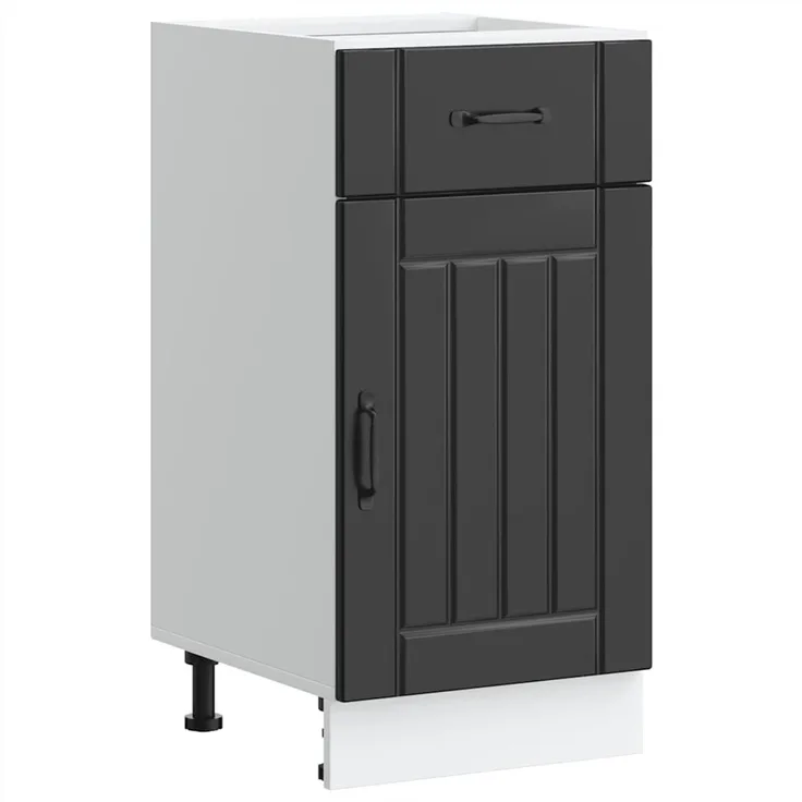vidaXL Küchen-Unterschrank Lucca Schwarz Holzwerkstoff 853708