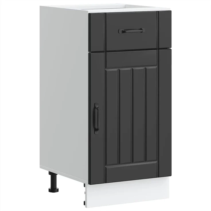 vidaXL Küchen-Unterschrank Lucca Schwarz Holzwerkstoff 853708 – Bild 1