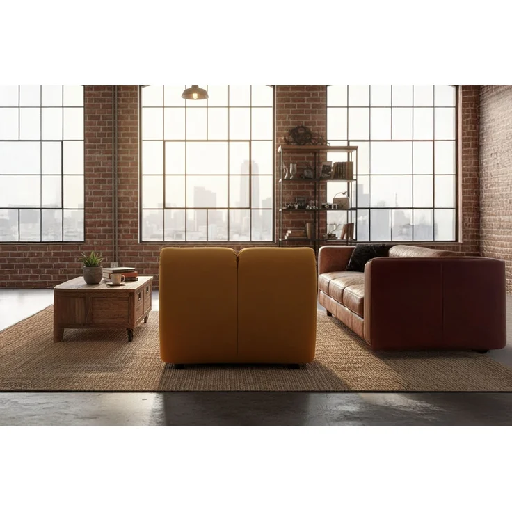 KAWOLA Sessel LAYLA Sitzelement Velvet gelb 74 x 99 x 92 cm – Bild 5