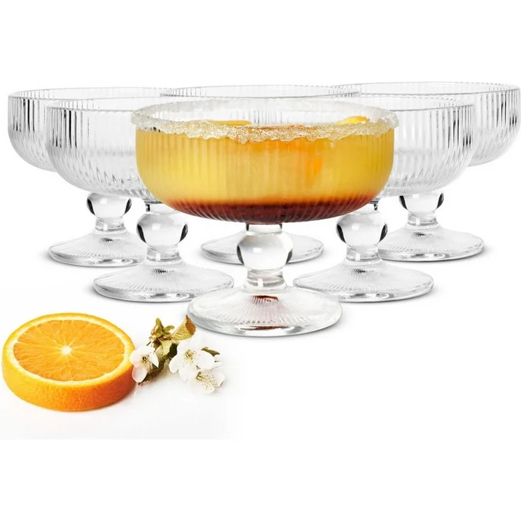 6 Martinigläser Cocktailgläser Eisbecher aus Glas 320ml Dessertschalen – Bild 5