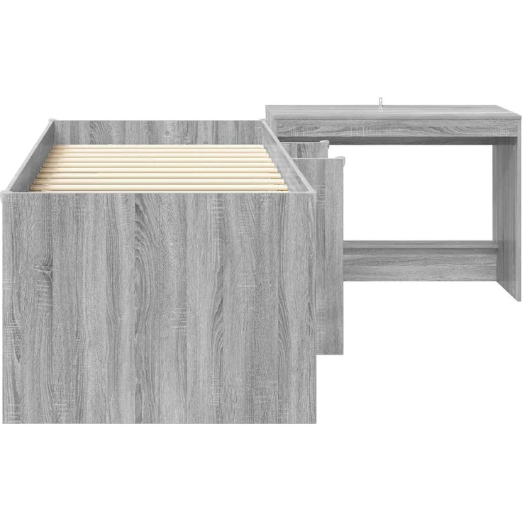 vidaXL Hochbett mit Schreibtisch für Kinder 2 stk. Sonoma-Grau 3423475 – Bild 4