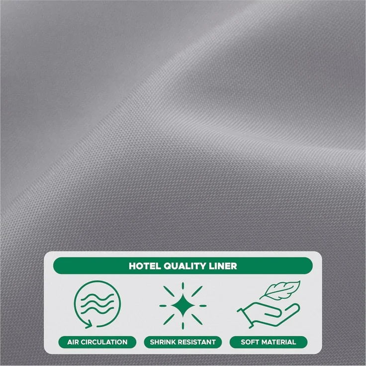 Stoff Duschvorhang 183 × 183 cm Silbergrau, Wasserresistent, Gewichteter Saum, Pflegeleicht – Bild 5