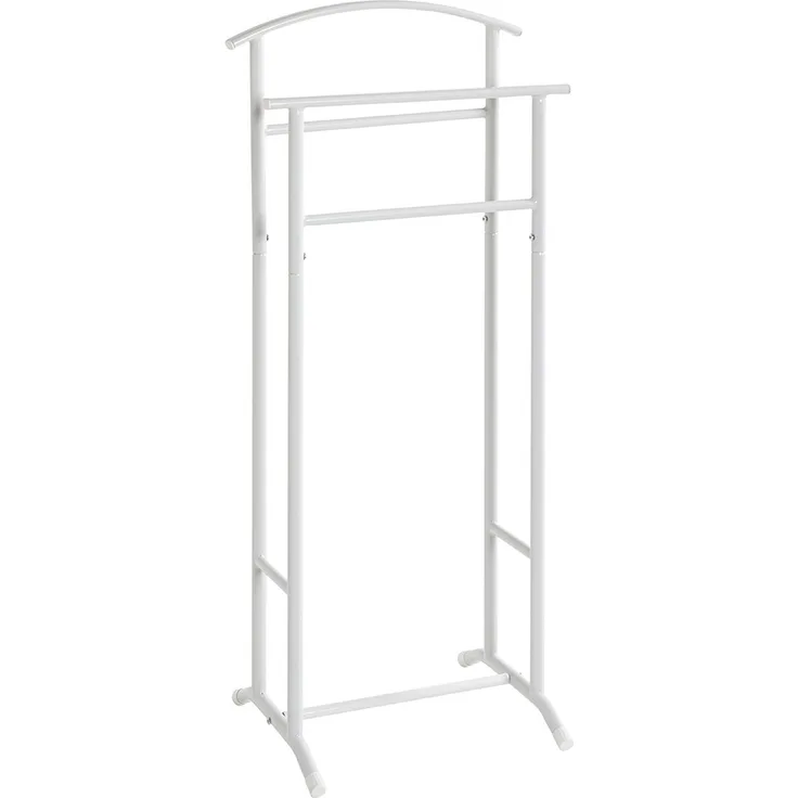 Herrendiener >55303< in weiß, Stahlrohr - 48x107x36cm (BxHxT)