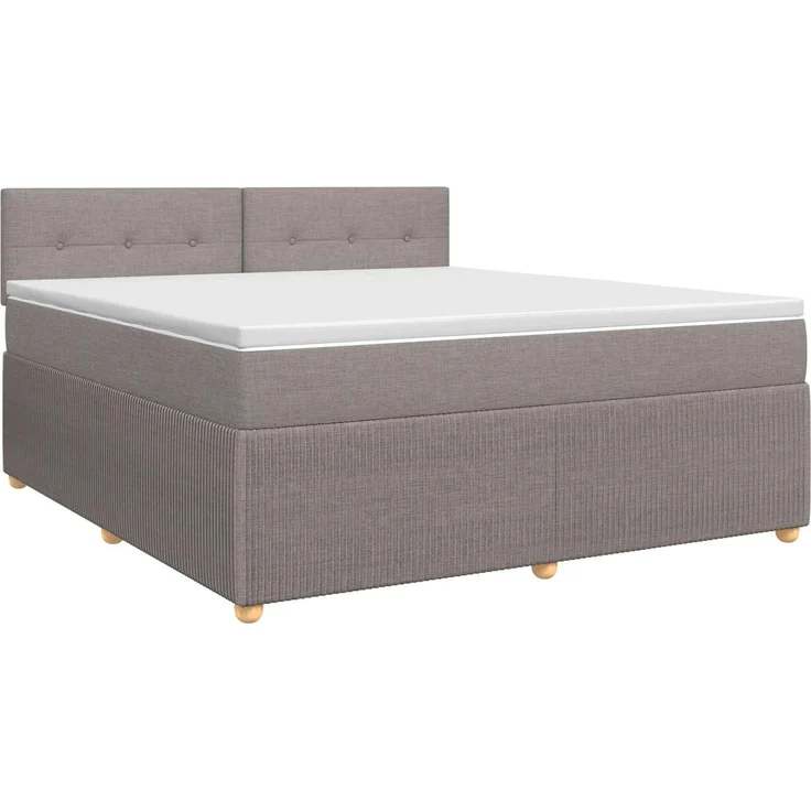vidaXL Boxspringbett mit Matratze Taupe 140 x 190 cm Stoff 3451465 – Bild 2