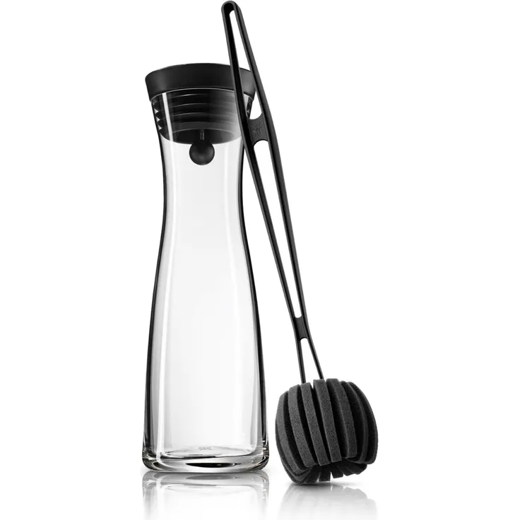 WMF Wasserkaraffe Basic, (Silikondeckel mit Closeup-Verschluss, 2-tlg, 1x Karaffe Glas mit Deckel, 1x Reinigungsbürste), (V 1,0l, Höhe 30,2 cm, Ø 8,8 6,0 9,5 cm)
