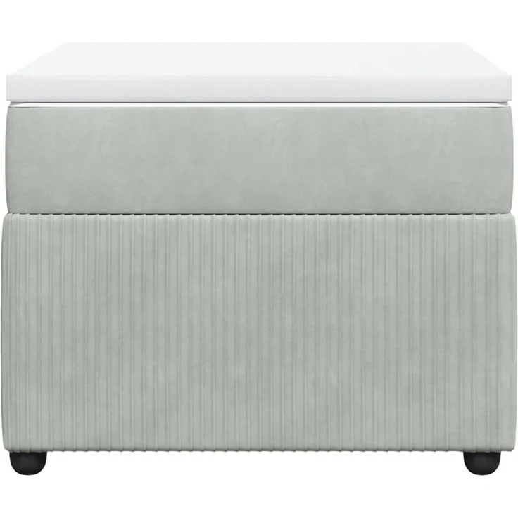 vidaXL Boxspringbett mit Matratze Hellgrau 90x190 cm Samt 3285608 – Bild 4