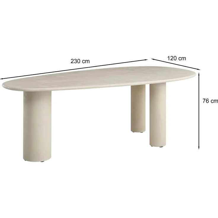 Selsey ‘Innations’ Esstisch 230x120 cm, Greige, Mikro­zement-Optik – Bild 5