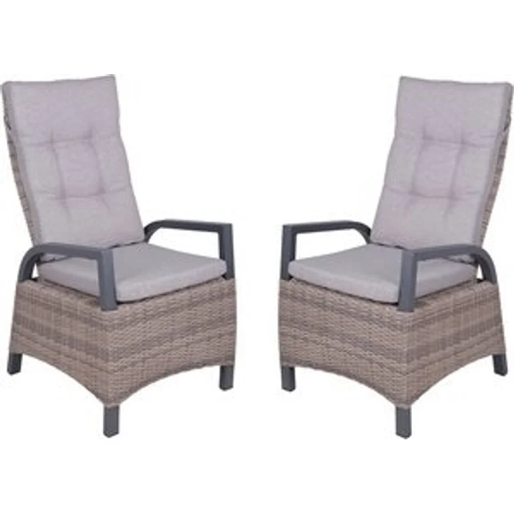 2er Set Hochlehner Amelia Kunststoffgeflecht Relaxsessel Garten Sessel Stuhl Möbel – Bild 6