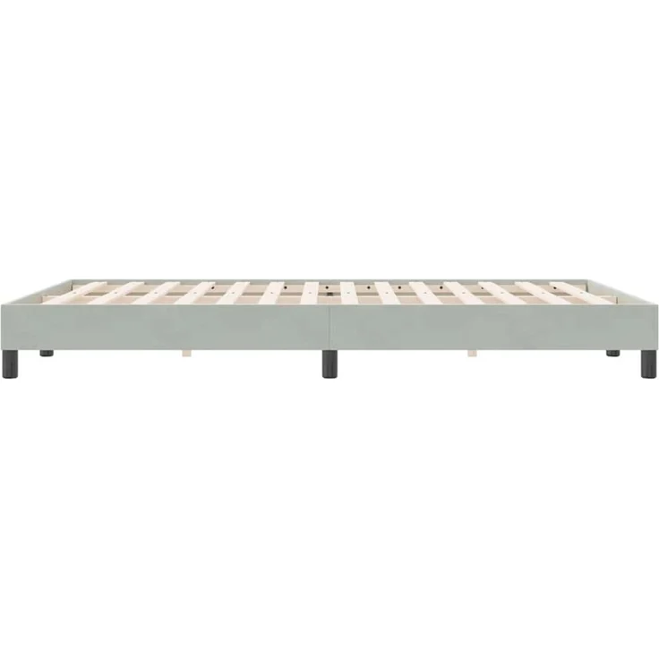 vidaXL Boxspringbett ohne Matratze Hellgrau 140x220 cm Samt 3315873 – Bild 6