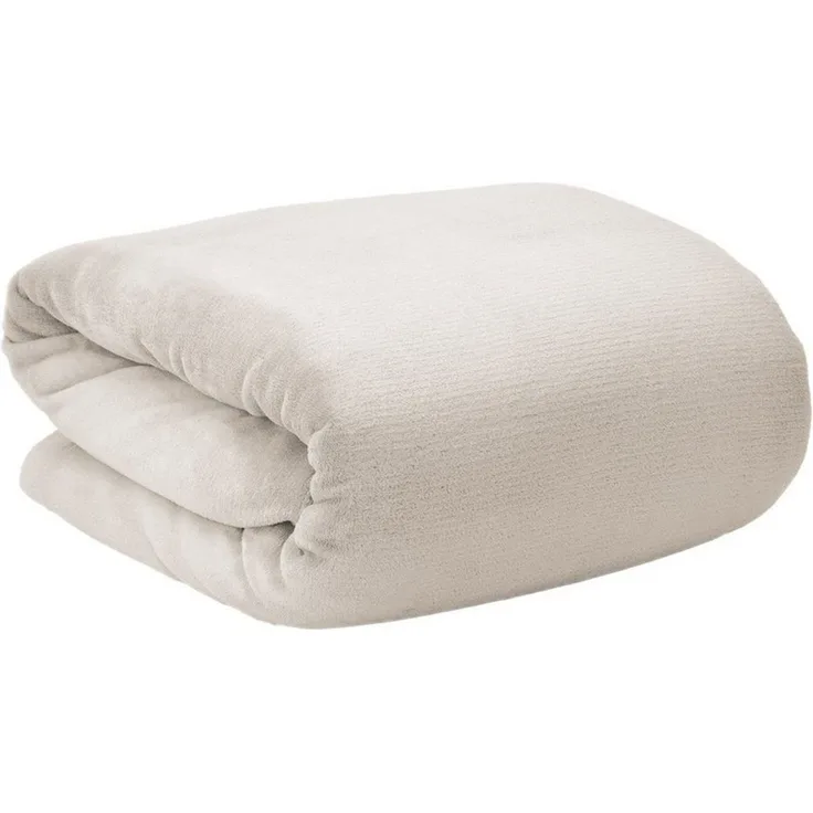 Beautissu Aurelia Corall Fleece Decke Natur, 200x150 cm