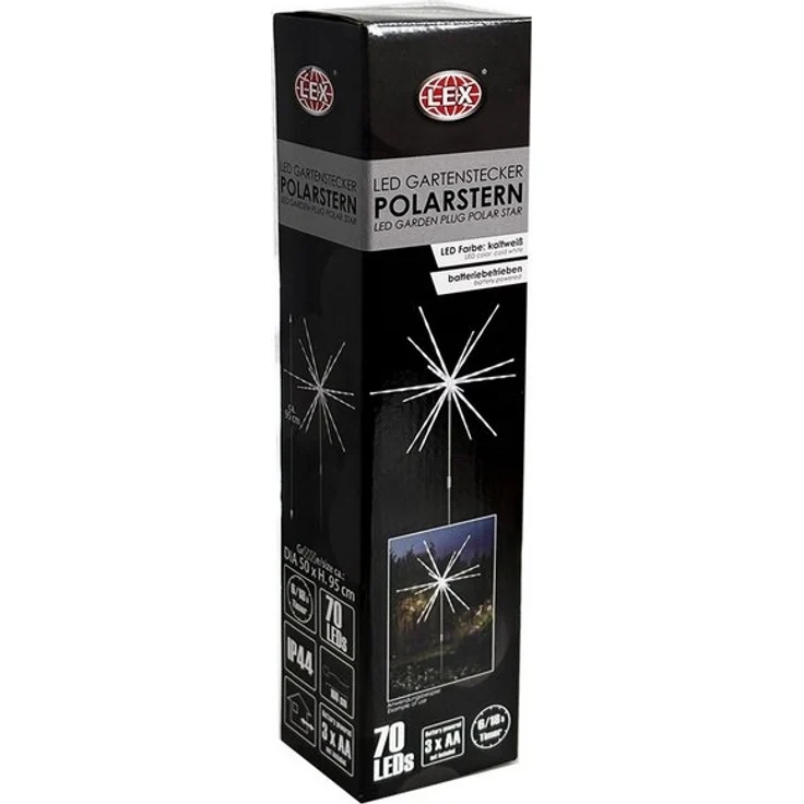 LED Gartenstecker Polarstern kaltweiß DIA 50xH95cm Batterie – Bild 4