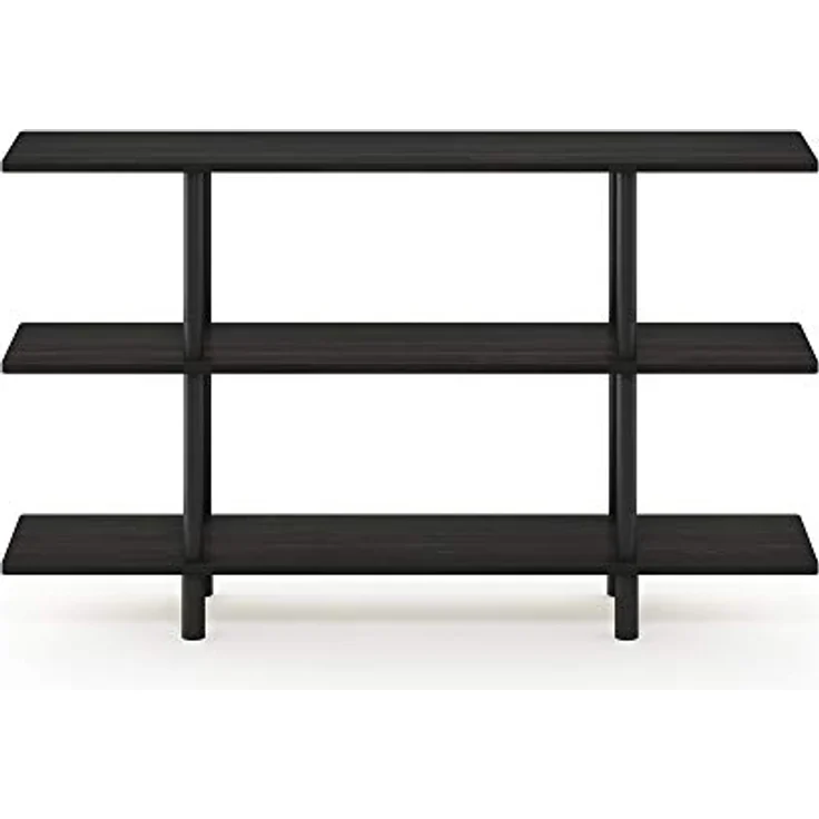 Furinno breites Regal mit 3 Ebenen, Espresso/Schwarz, 29.49 x 119.9 x 70.69 cm – Bild 8