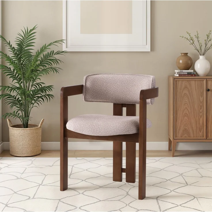 Skye Decor 'Cozy - 048' Stuhl, Walnuss / Creme, 57 x 76 x 44 cm – Bild 1