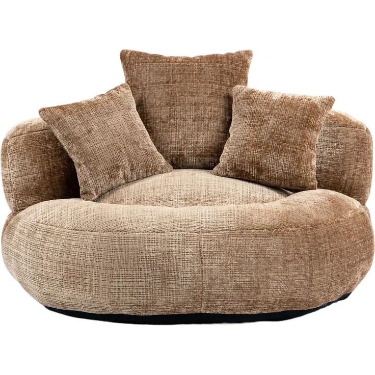 DESVIAE Sitzsack aus Chenille, Kaffee, 108x52x108 cm, mit Armlehnen und hoher Rückenlehne – Bild 8