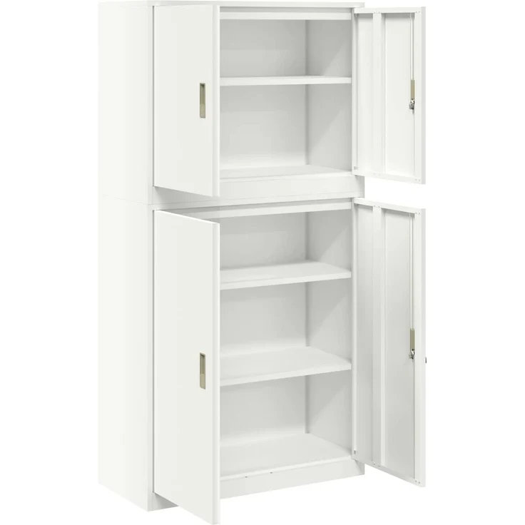 vidaXL Aufbewahrungsschrank 2 stk. Weiß 90 x 40 x 175 cm Stahl 3438722 – Bild 7