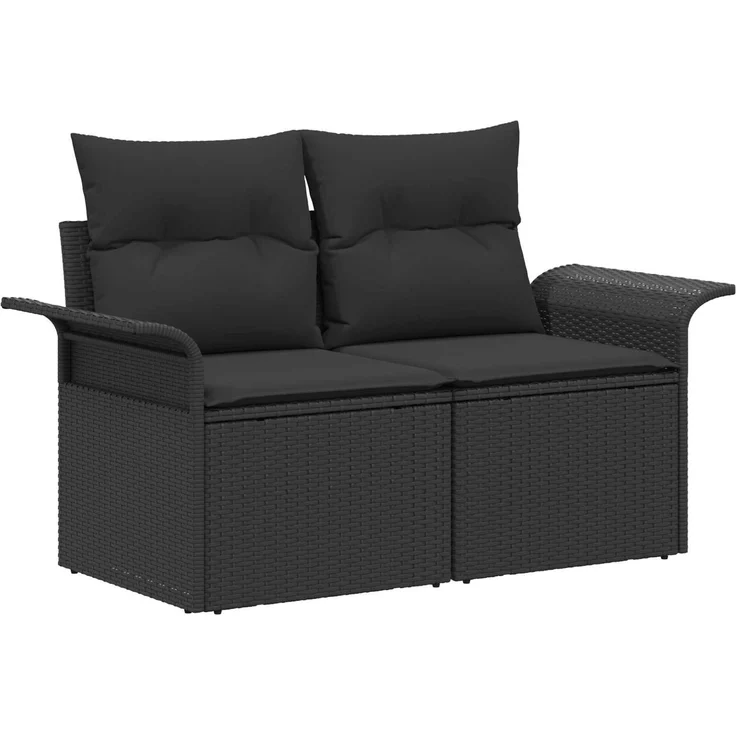 vidaXL Sofa Set 6 stk. Schwarz Polyrattan und Stahl 3447232 – Bild 3
