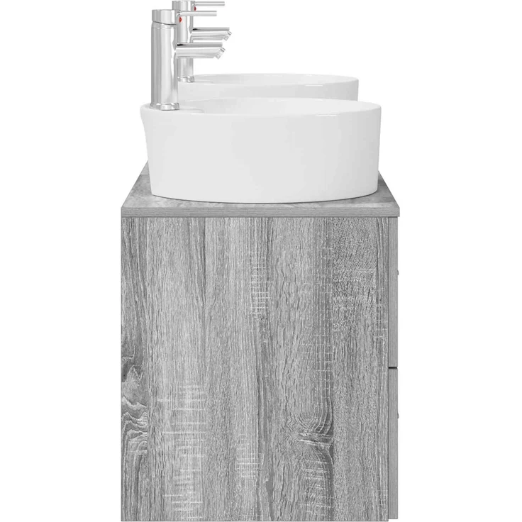 vidaXL Badezimmerschrank-Set 3 stk. Grau Sonoma 129 x 44,5 x 82 cm 3405888 – Bild 6