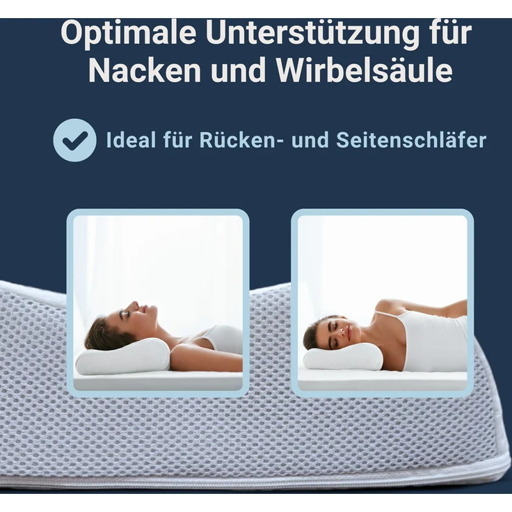 Traumhaft gut schlafen Nackenstützkissen - mit offenporigen Kern aus Gelschaum, Höhe: 12 cm – Bild 3