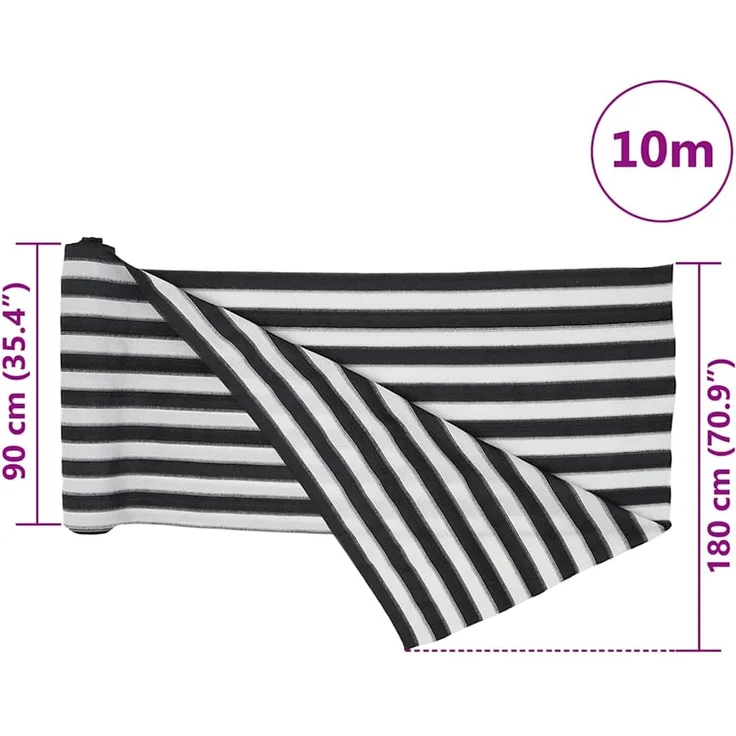 vidaXL Zaunblende Anthrazit und Weiß 1,8x10 m HDPE 75 g/m² 4003662 – Bild 8