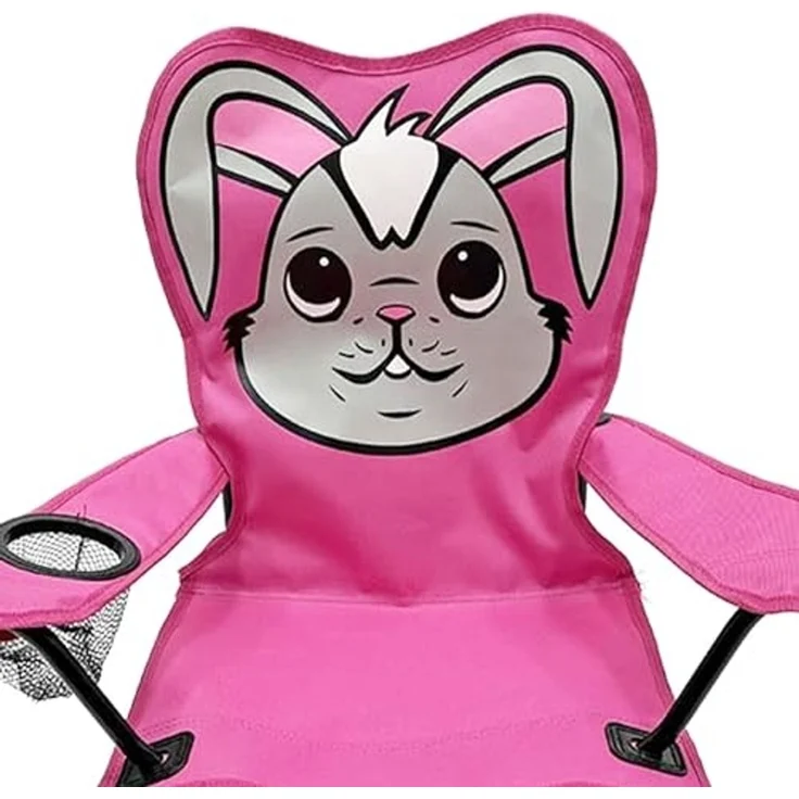 Kinder Anglersessel Pink mit Getränkehalter und Tasche Motiv Hase – Bild 5