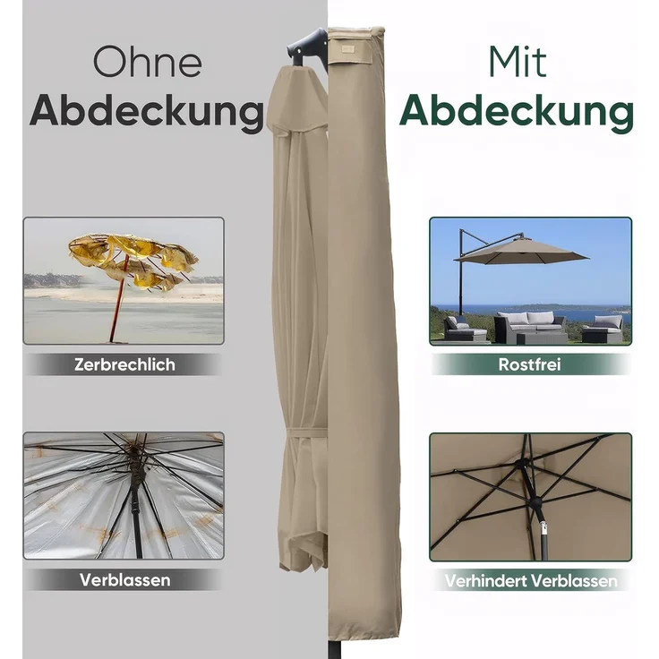 Sekey® Schutzhülle für Ampelschirm,Abdeckhauben für Sonnenschirm – Bild 4
