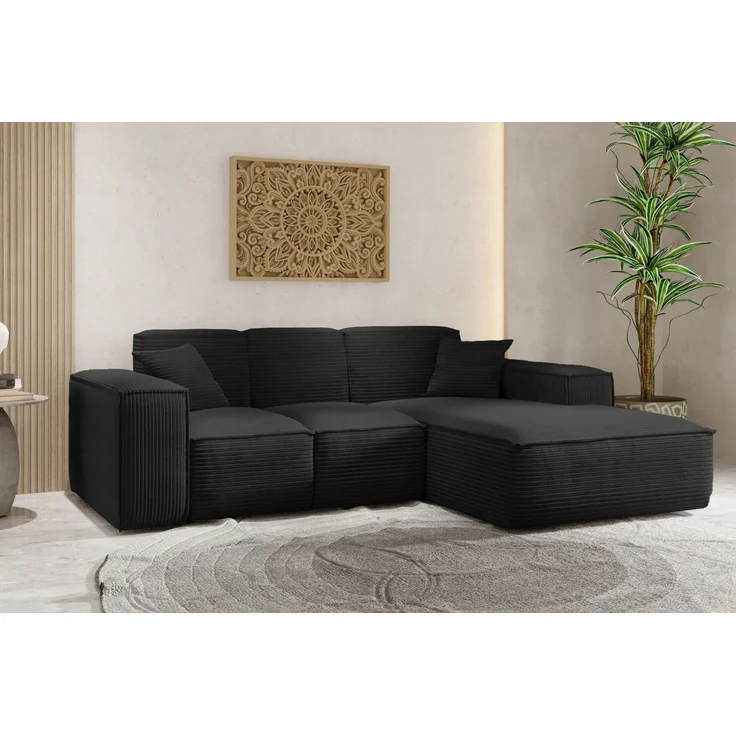 Kaiser Möbel Ecksofa Eckcouch L form, Wohnzimmer Couch SIENA stoff Poso – Bild 1