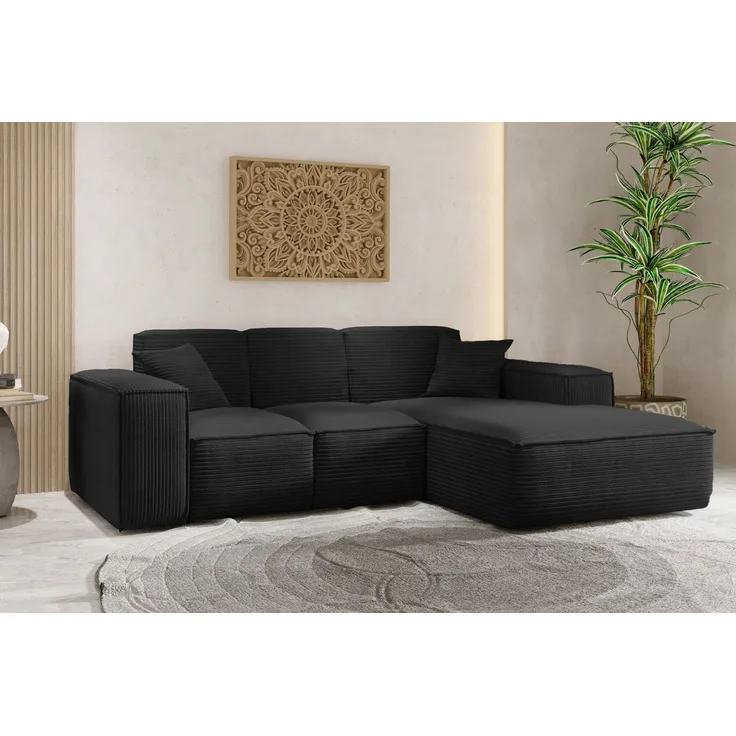 Kaiser Möbel Ecksofa Eckcouch L form, Wohnzimmer Couch SIENA stoff Poso
