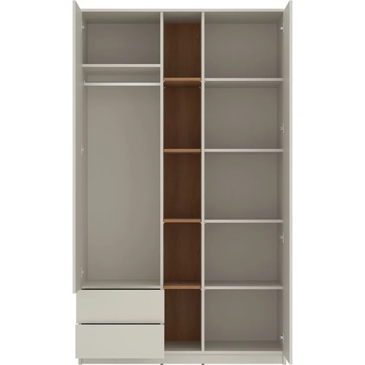Lomadox Jugendzimmer-Set FIER-129, (Sparset, 5-tlg, Kleiderschrank Schreibtisch Regale), kaschmir mit Eiche, grifflos – Bild 4