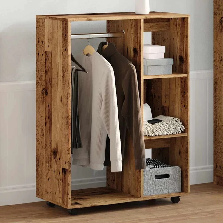 vidaXL Kleiderständer Altholz-Optik 80x40x110 cm Holzwerkstoff 856668 – Bild 3