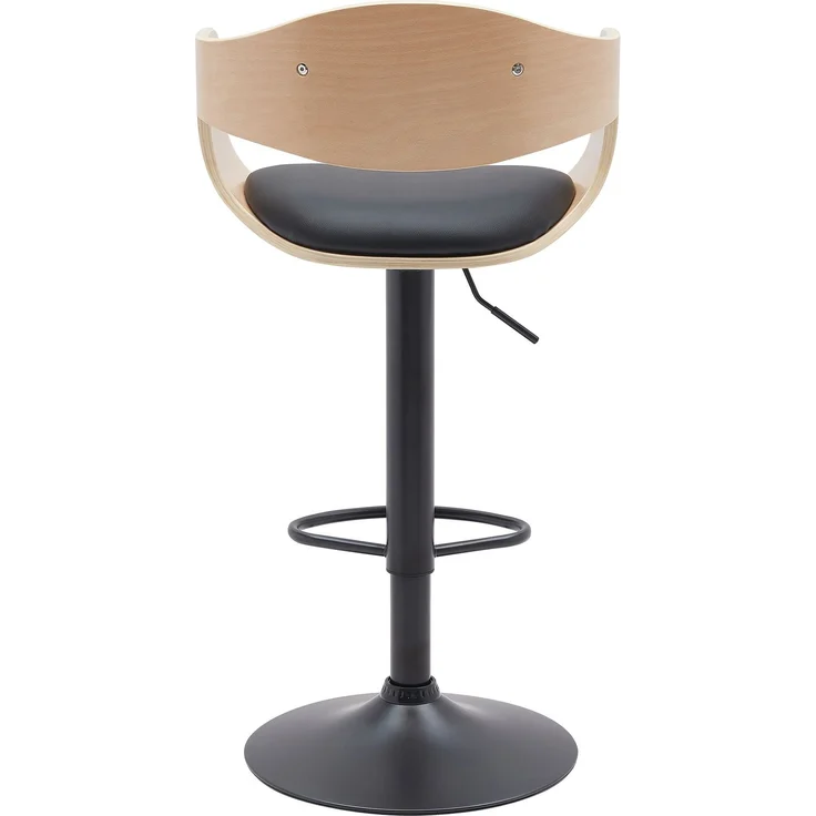 CLP 2er Set Barhocker Kingston höhenverstellbar drehbar mit schwarzem Metallgestell,natura/schwarz Kunstleder – Bild 6