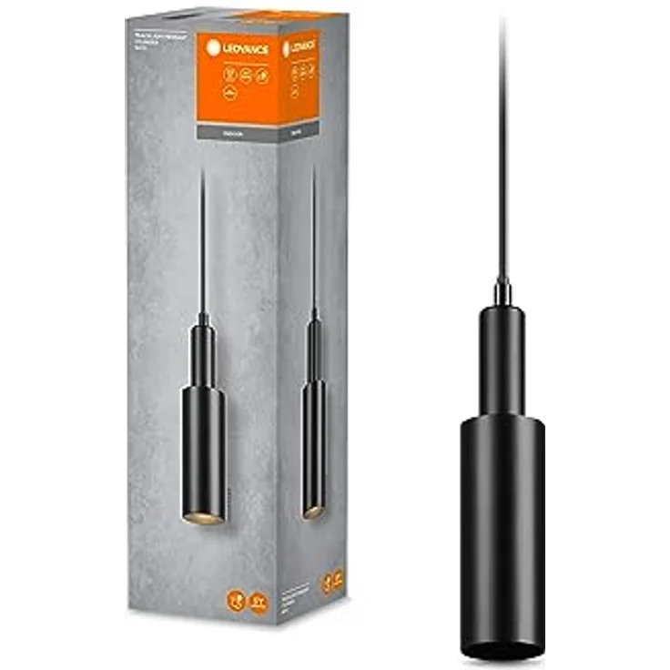 LEDVANCE TRACKLIGHT PENDANT CYLINDER GU10, Höhenverstellbare Pendelleuchte in Schwarz mit eleganten Design und einfachem Lampenwechsel – Bild 1