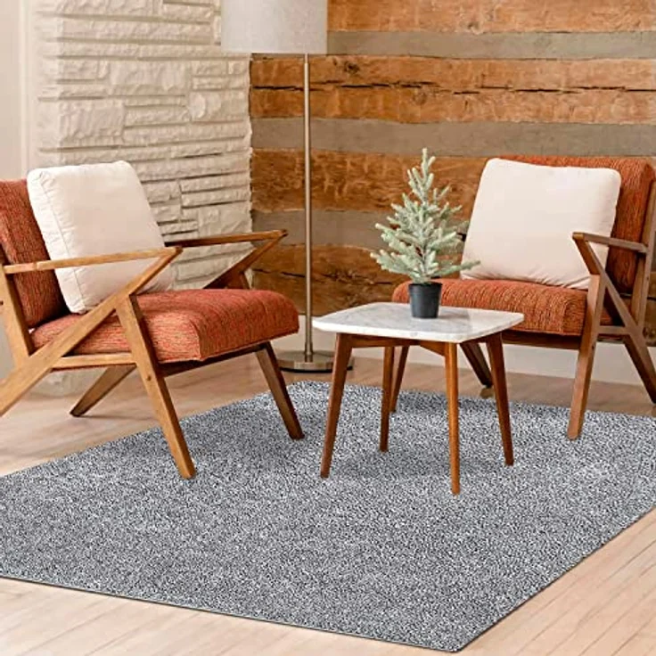 Teppich Läufer Hochflor Shaggy - 100x200cm Läufer - Grau Einfarbig Wohnzimmer Uni Flauschig Modern Boho Deko Teppiche Weich Schlafzimmer – Bild 8