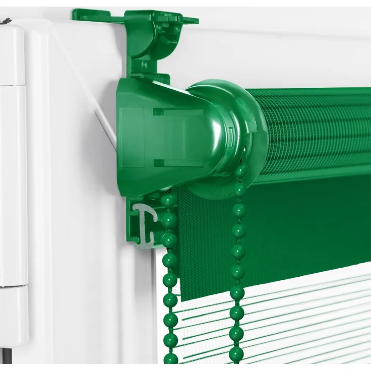 Doppelrollo Klemmfix ohne Bohren 65x150 cm Grün Duo Rollo Klemmrollo Sonnenschutzrollo Fensterrollo für Fenster & Türen Zebrarollo Seitenzugrollo – Bild 2
