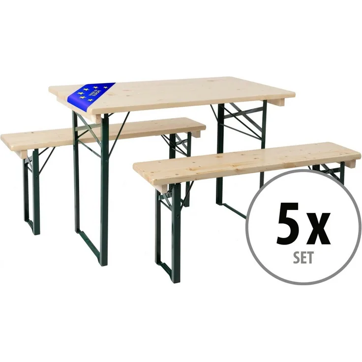 Stagecaptain Bierzeltgarnitur BBEU-110 Sitzgarnitur für Balkon 110 cm, (15-tlg)
