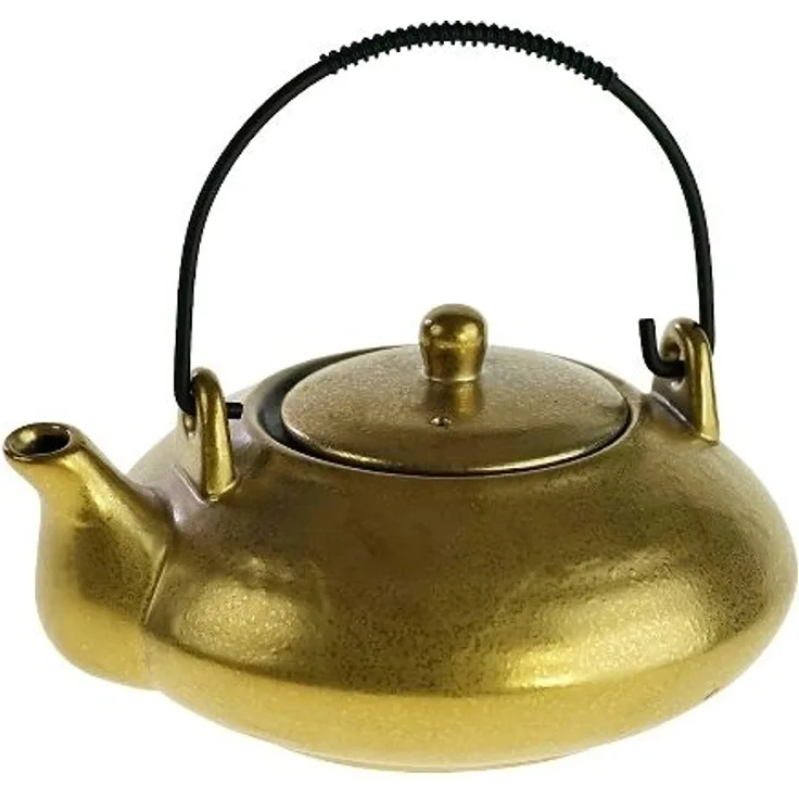 Werner Voß Teekanne Ceylon Assam gold Porzellan/Metall,