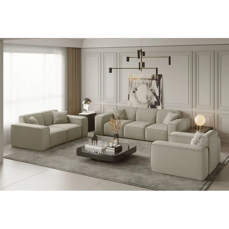 Sessel Designersessel CELES in Stoff Opera Velvet Creme – Bild 2