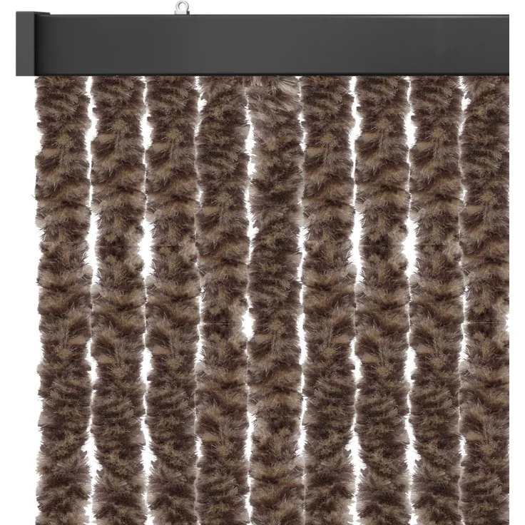 Flauschvorhang 80x220 cm in Meliert beige - braun, perfekter Insekten- und Sichtschutz für Ihre Balkon- und Terrassentür, viele Farben – Bild 1