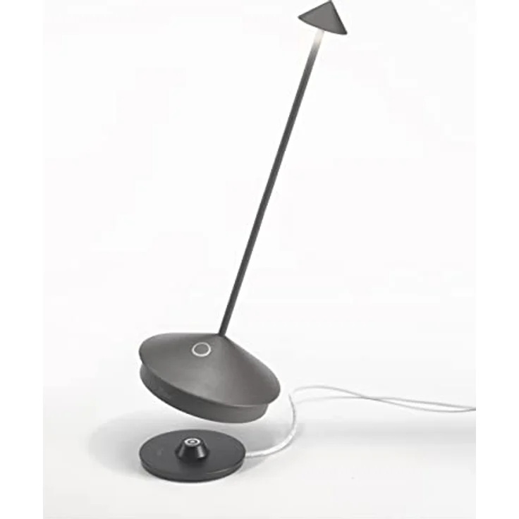 Zafferano Pina Pro - Dimmbare LED-Tischlampe aus Aluminium, Schutzart IP54, Verwendung im Innen-/Außenbereich, Kontaktladestation, H29cm, EU-Stecker - Dunkelgrau – Bild 4
