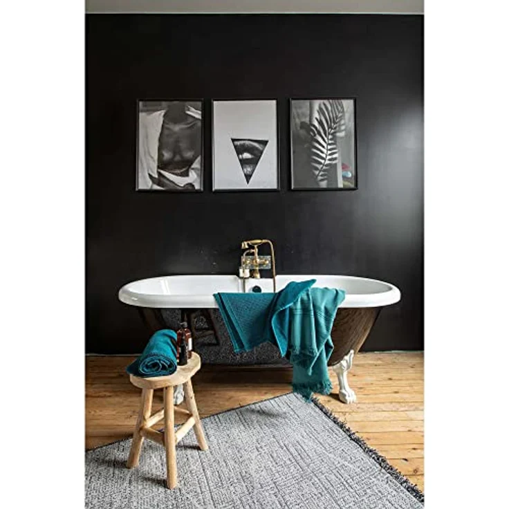 Vivaraise Hamamtuch Cancun, Hellgrün, 100% Baumwolle, 90x180 cm, mit Voile-Vorderseite und Frottee-Rückseite, Freizeit und Wellness – Bild 2