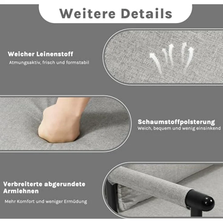 Woltu Schlafsofa, 1 Teile, Schlafsessel 3 in 1, mit Bettfunktion, Sofabett Gästebett – Bild 6