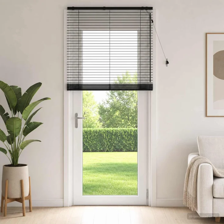 vidaXL Venezianische Jalousie Schwarz 100 x 250 cm 35 mm 42015516 – Bild 1