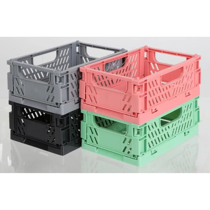 24x Mini Deko Klappbox 15×10×5,7 cm 24er Set – faltbare Aufbewahrungsbox kleine Organizer Box stabile Kunststoff Klappkiste verschiedene Farben zufällige Farbauswahl – Bild 1